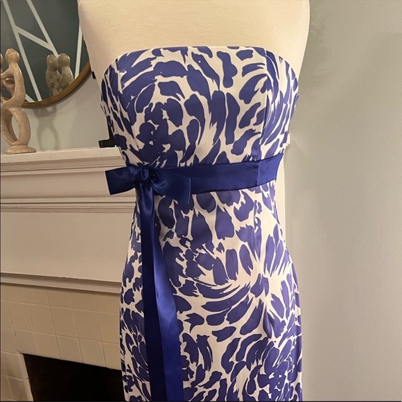 Jessica McClintock Bustier Stretch Satin Dress - Picture 2 of 8